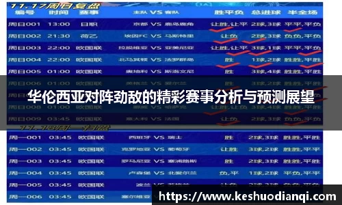 华伦西亚对阵劲敌的精彩赛事分析与预测展望